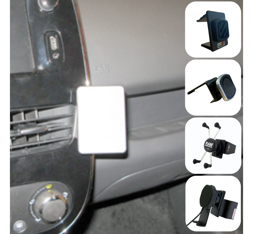 Proclip Renault Clio IV 13-16 Angled mount met Telefoonhouder keuze