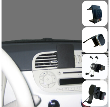 Emounts Proclip Fiat 500 07-15 Center mount NOT for Popstar met Telefoonhouder keuze