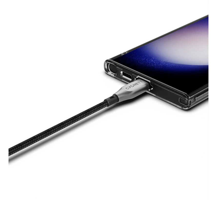 Armoured Braided USB-C to USB-C Cable 2m Black