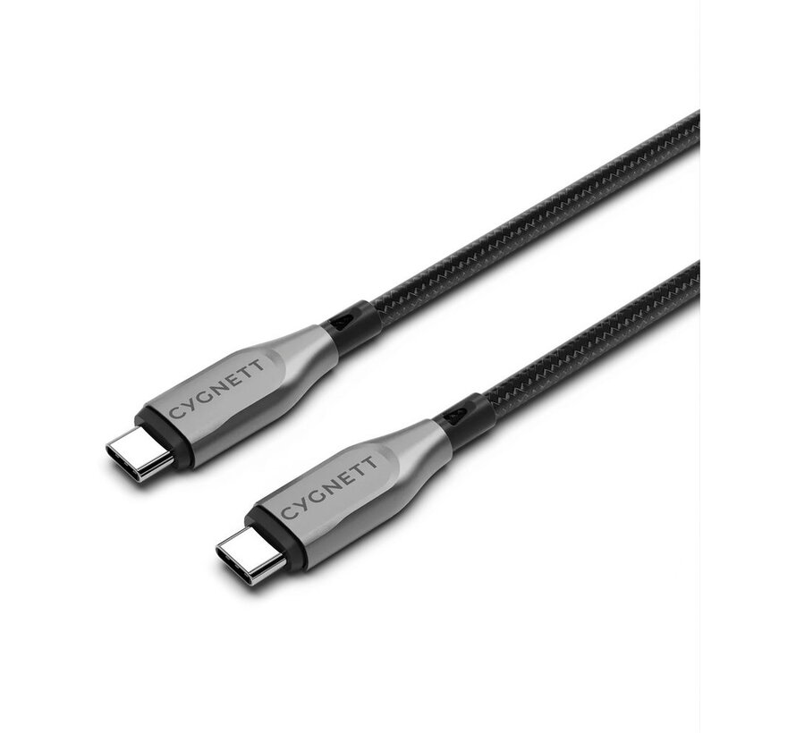 Armoured Braided USB-C to USB-C Cable 2m Black