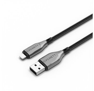 Cygnett Armoured Braided Lightning to USB-A Cable 1m Black