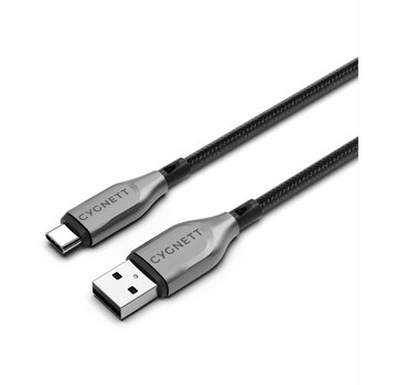 Cygnett Armoured Braided USB-C to USB-A Cable 2m Black