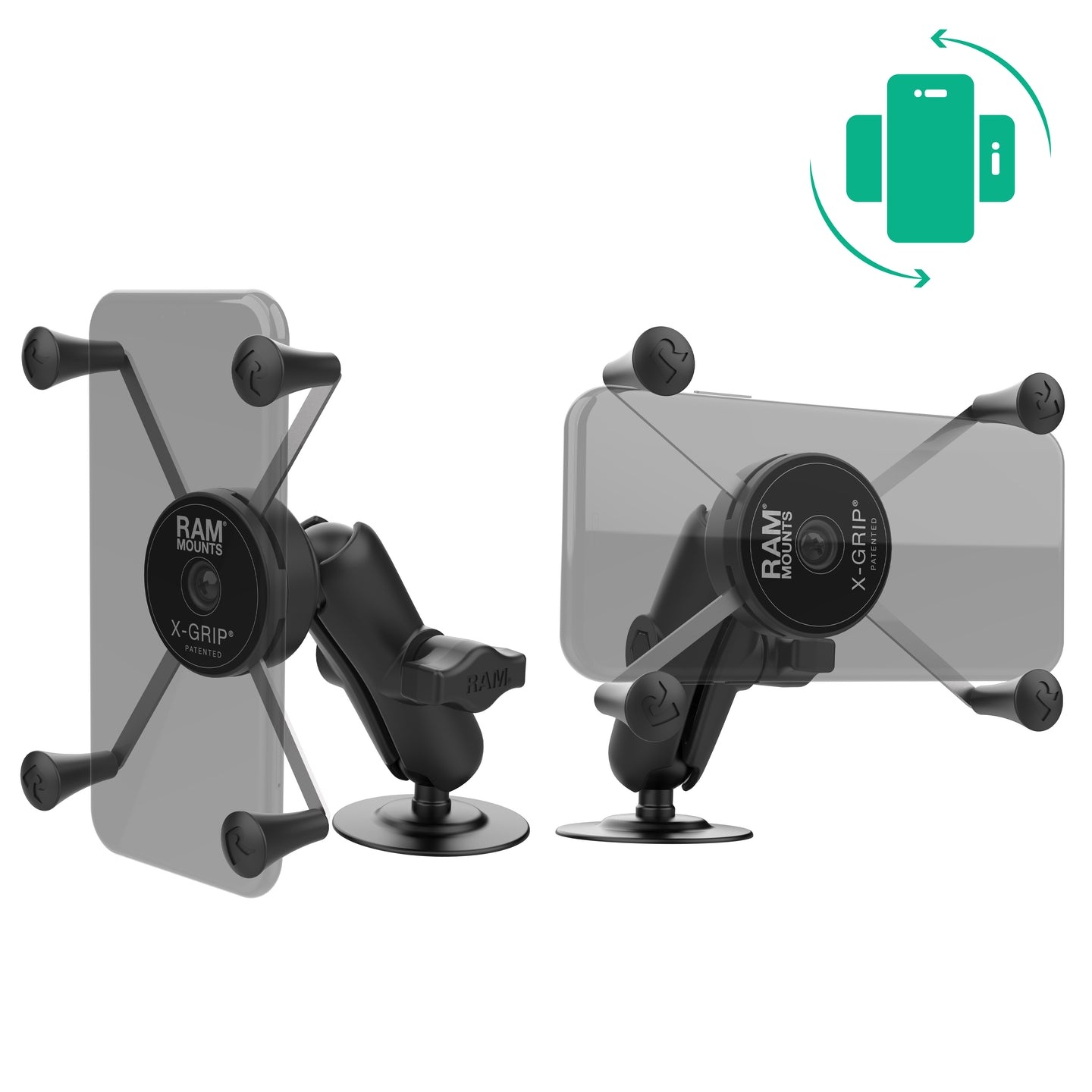 RAM Mount Roterende X-Grip® grote telefoonhouder met flexibele zelfklevende basis  RAP-B-378-UN10RU
