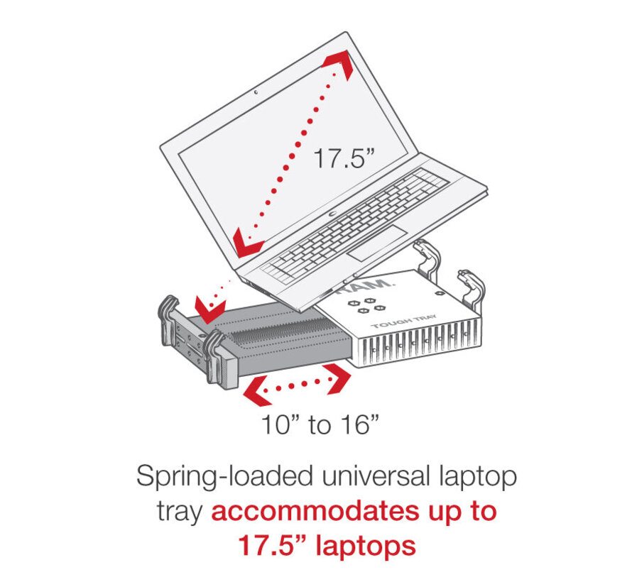 Vertical Drill-down Double Swingarm laptop RAM-VBD-184T-SW1