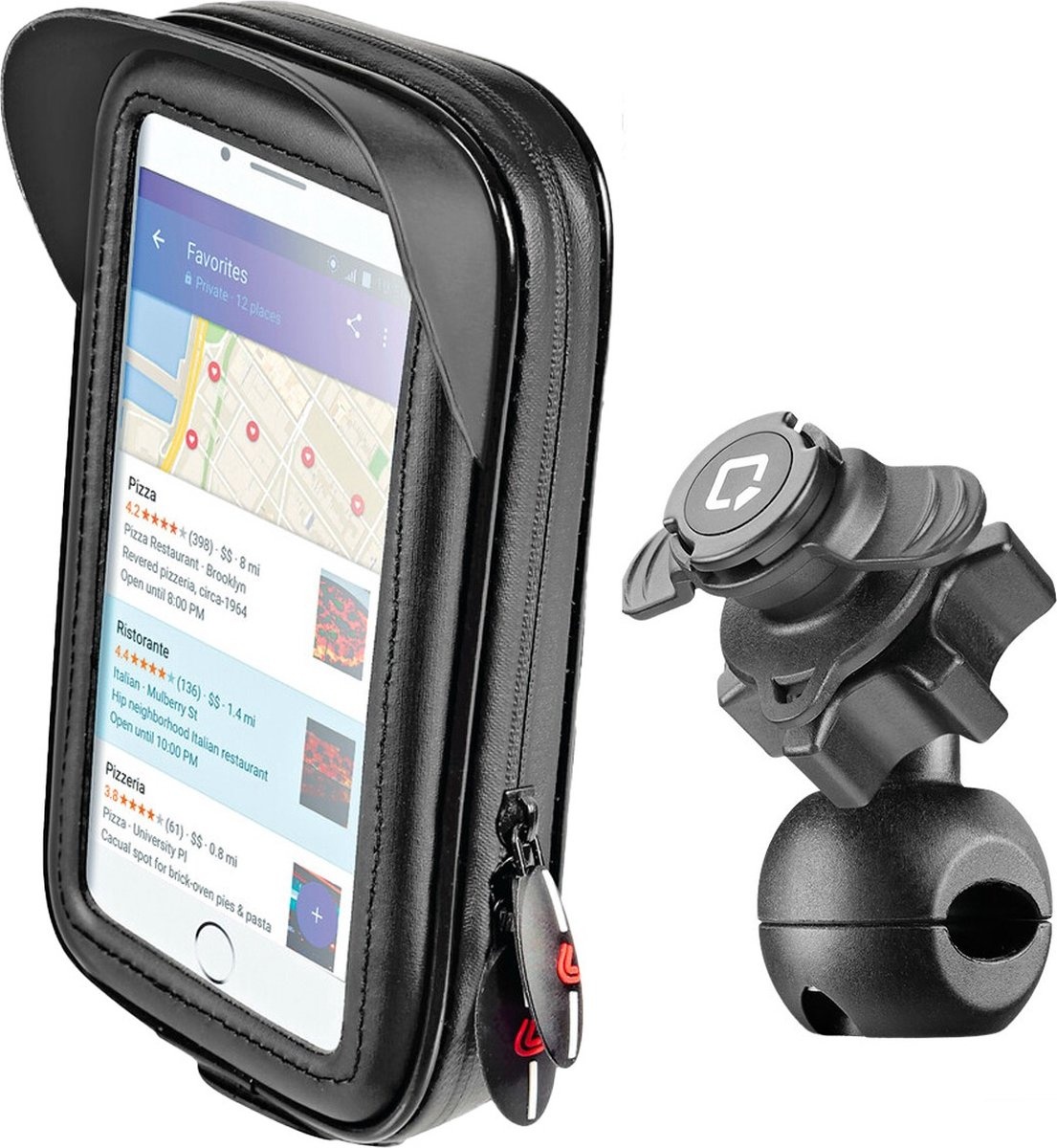 Lampa Optiline Waterdichte Telefoonhouder Motor Scooter Spiegel- en Dwarsstangbevestiging