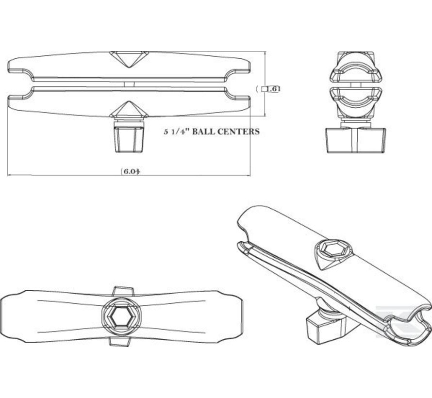 RAM-B-201U b-maat montage klemarm