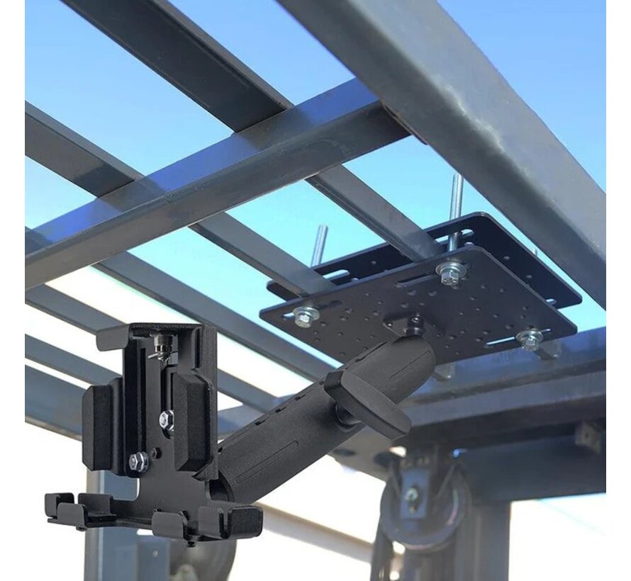 Metalen heftruckkooi/overhead tablethouder universeel met slot