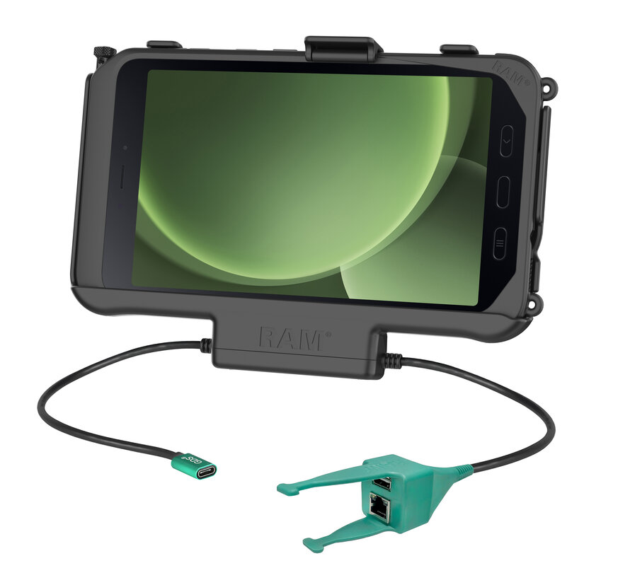 USB-C Gevoede Dock + USB-A & RJ45 Data voor Samsung Tab Active5 & 3