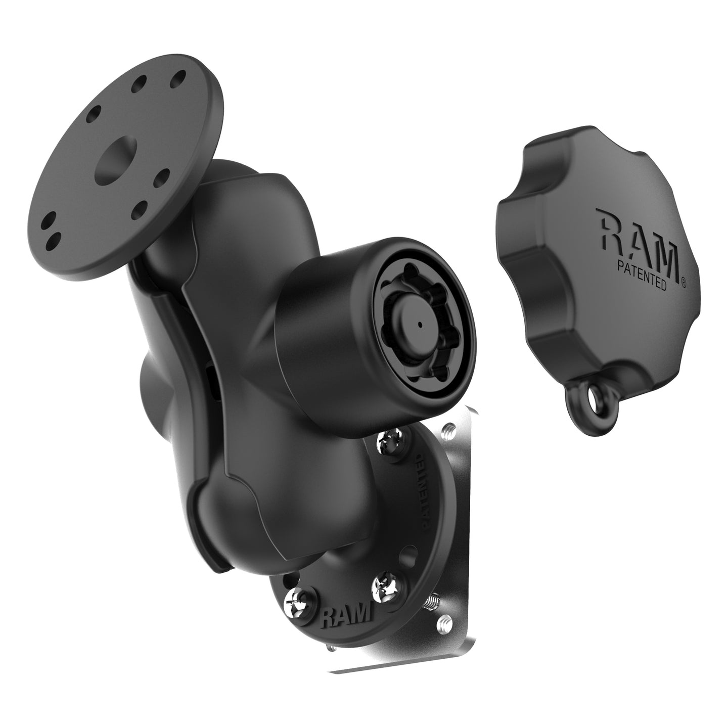 RAM Mount Locking Drill-Down dashboardmontage met steunplaat RAM-101L-B-225B2U