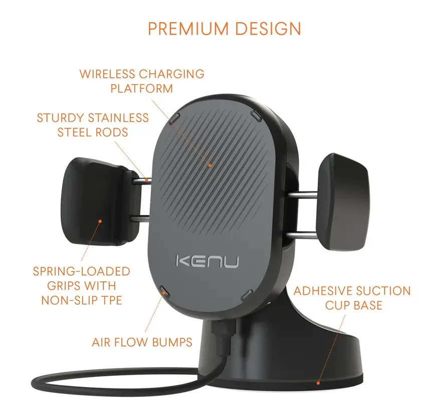 Airbase draadloos telefoonhouder met zuignap