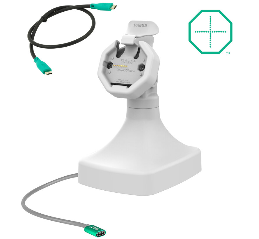 GDS® Uni-Conn™ Kantel- en Draai Kiosk Dock met oplaadfunctie via USB-C