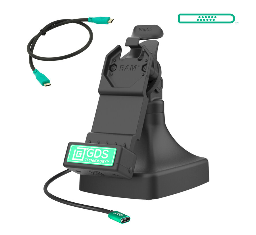 GDS® Uni-Conn™ Kantel- en Draai Kiosk Dock met oplaadfunctie via USB-C
