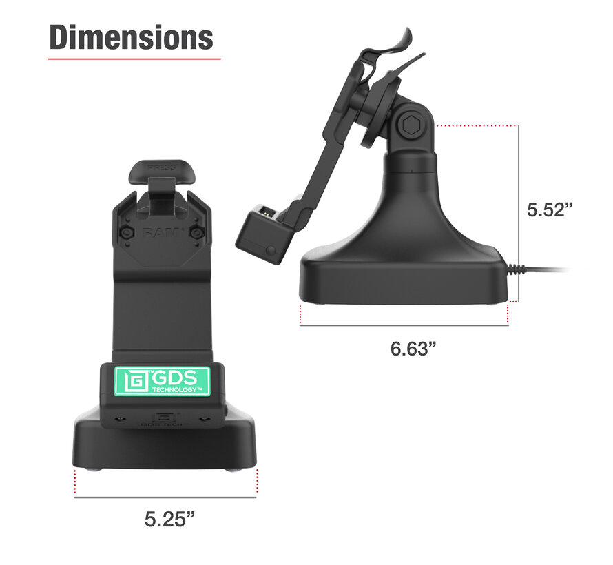 GDS® Uni-Conn™ Kantel- en Draai Kiosk Dock met oplaadfunctie via USB-C