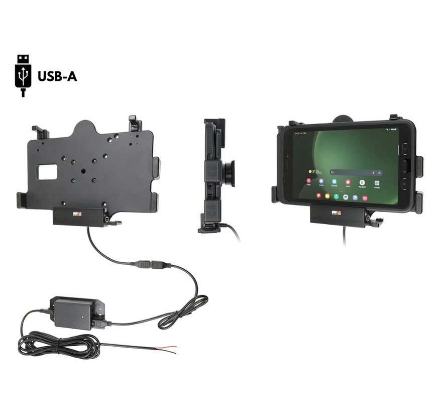 houder/lader Samsung Gal. TAB Active3/5 + USB A/C poort, Molex