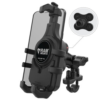 RAM Mount Quick-Grip™ Pro Telefoonbevestiging met Trillingsdemping + U-Bout Basis