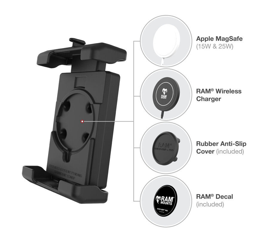Quick-Grip™ Pro XL Telefoonbevestiging met Vorkstam Basis