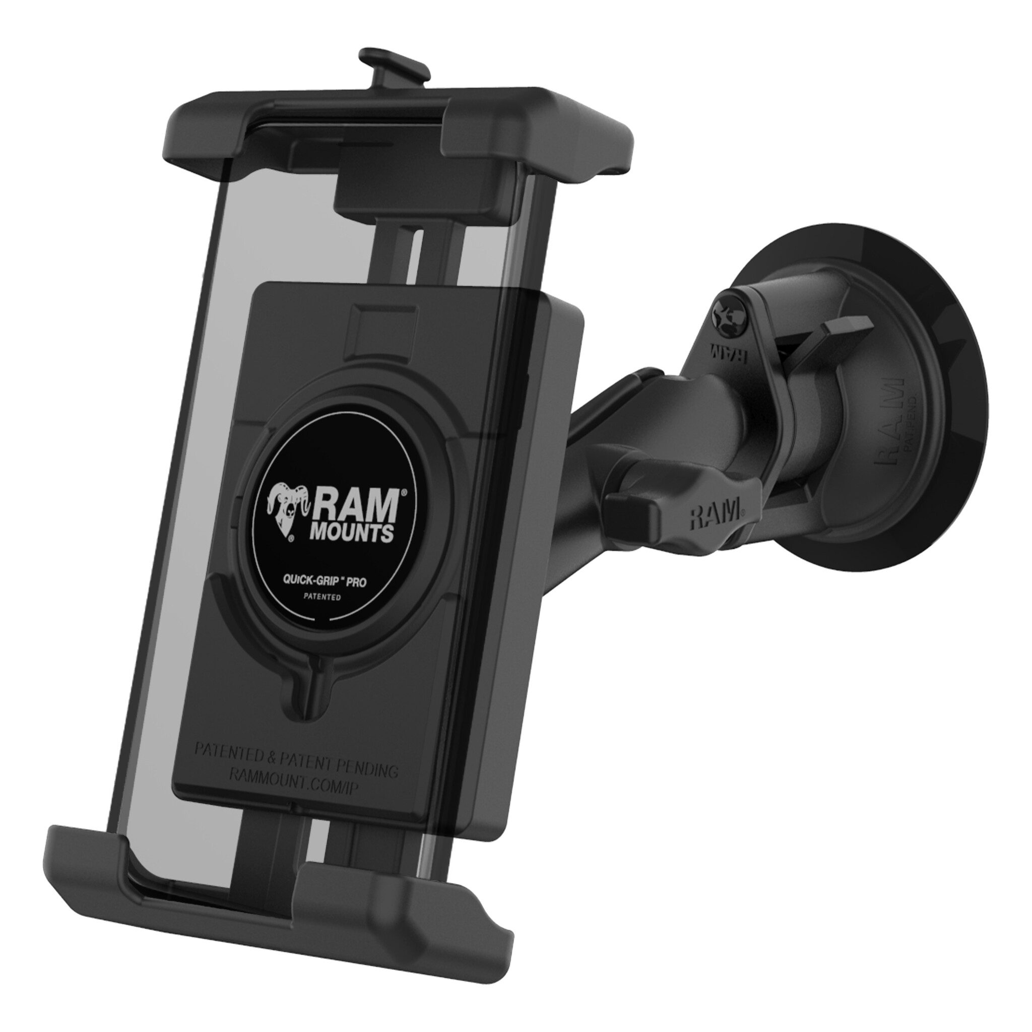 RAM Mount Quick-Grip™ Pro XL Telefoonbevestiging met Twist-Lock™ Vacuümzuignap