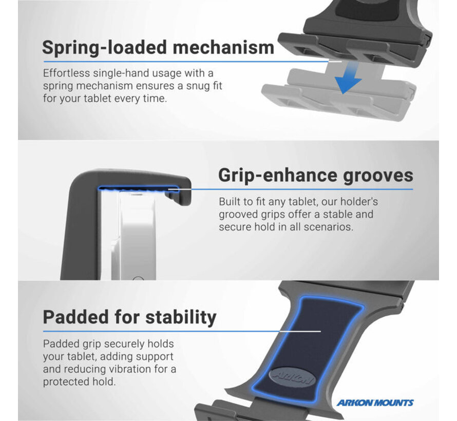 Slim-Grip® Ultra Pro Universele Tablethouder met AMPS-montagepatroon