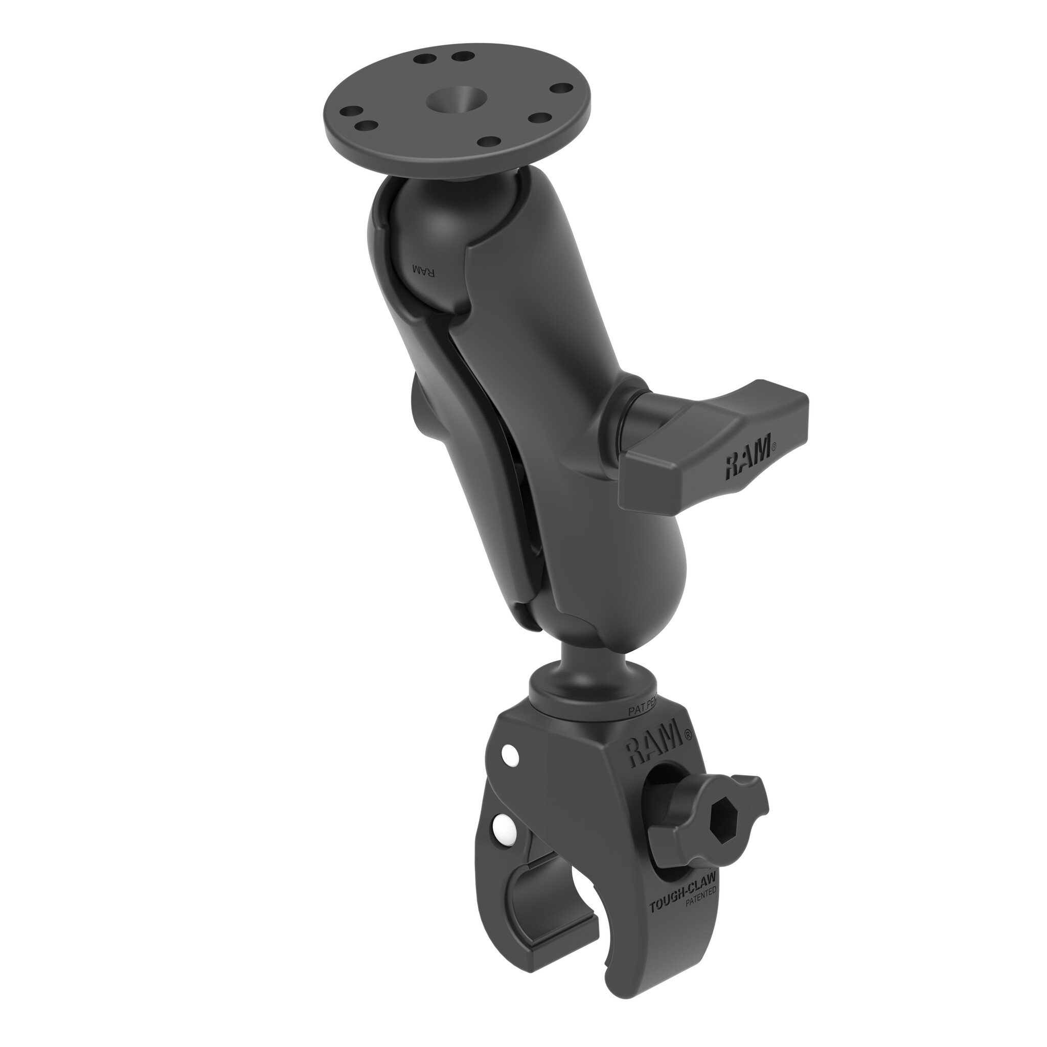 RAM Mount Tough-Claw™ kleine klembevestiging met ronde plaat Adapter