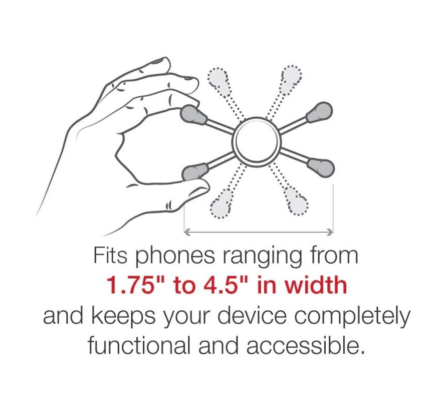 X-Grip smartphone houder large  schroefvast , extra lange arm