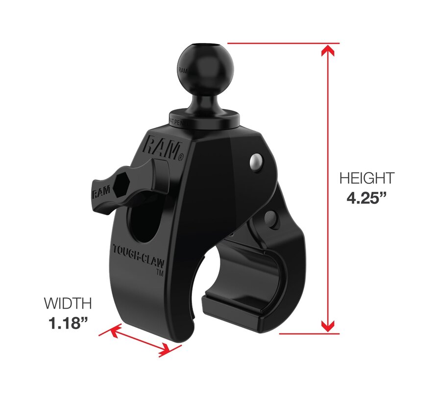 X-Grip® Grote Telefoonhouder met Tough-Claw™ Medium Klembasis - Lang