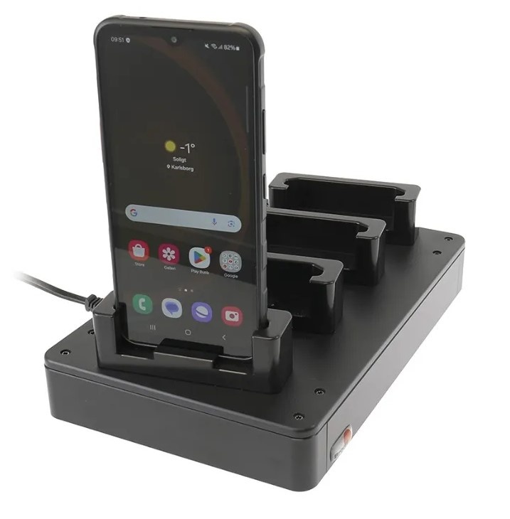 Brodit 4-weg desktop-oplaadstation voor Samsung XCover6 Pro/7 Pro