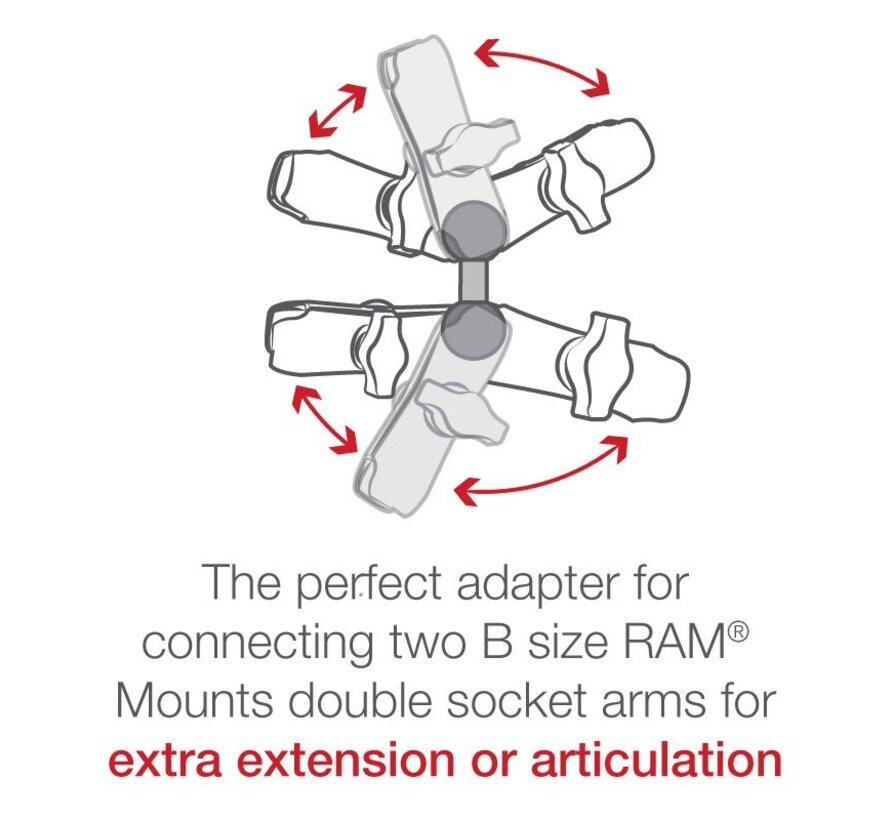 Dubbele Kogel Adapter B-maat (25 mm) RAM-B-230U