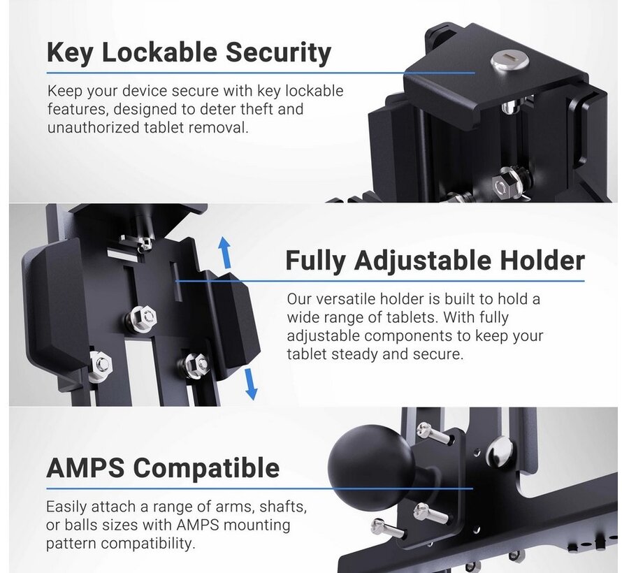 TabDock LockPro universele tablethouder Flexstatief met slot