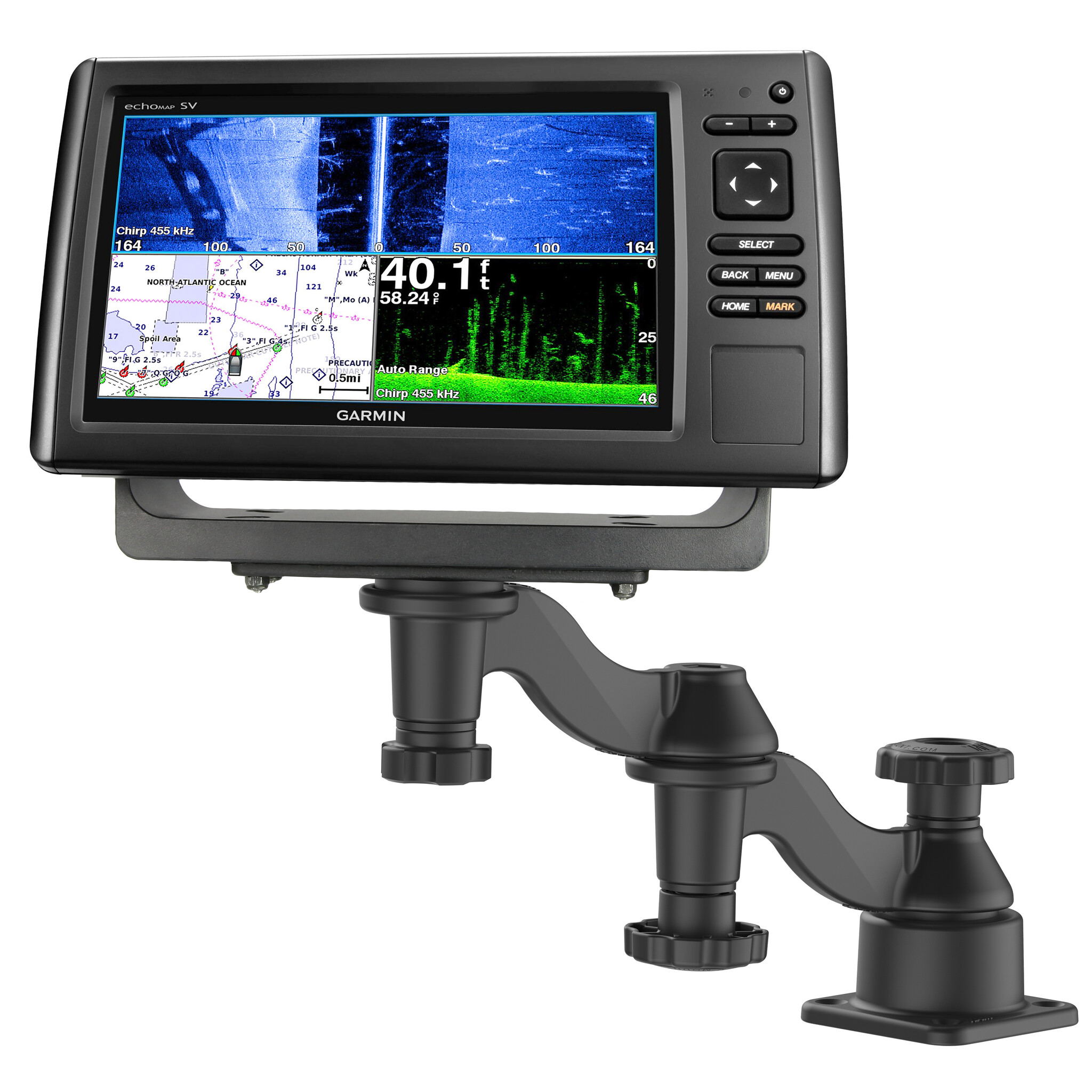 RAM Mount Horizontale 12" Swing Arm Mount voor Fishfinders & Plotters