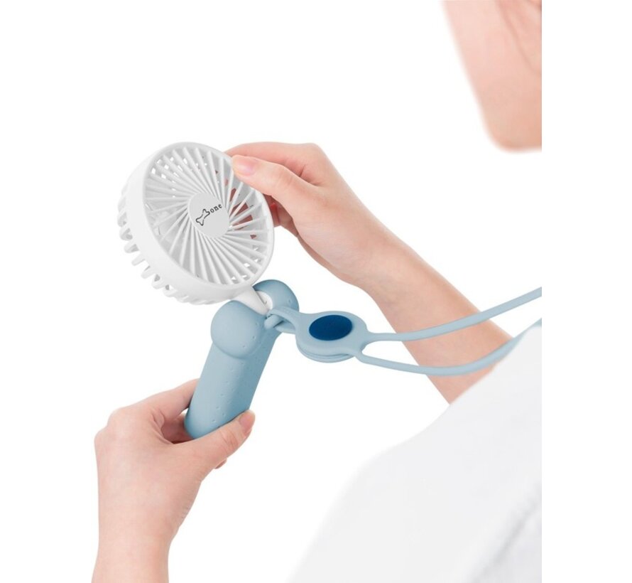 Bone Lanyard Foldable Fan - Draagbare Opvouwbare Ventilator