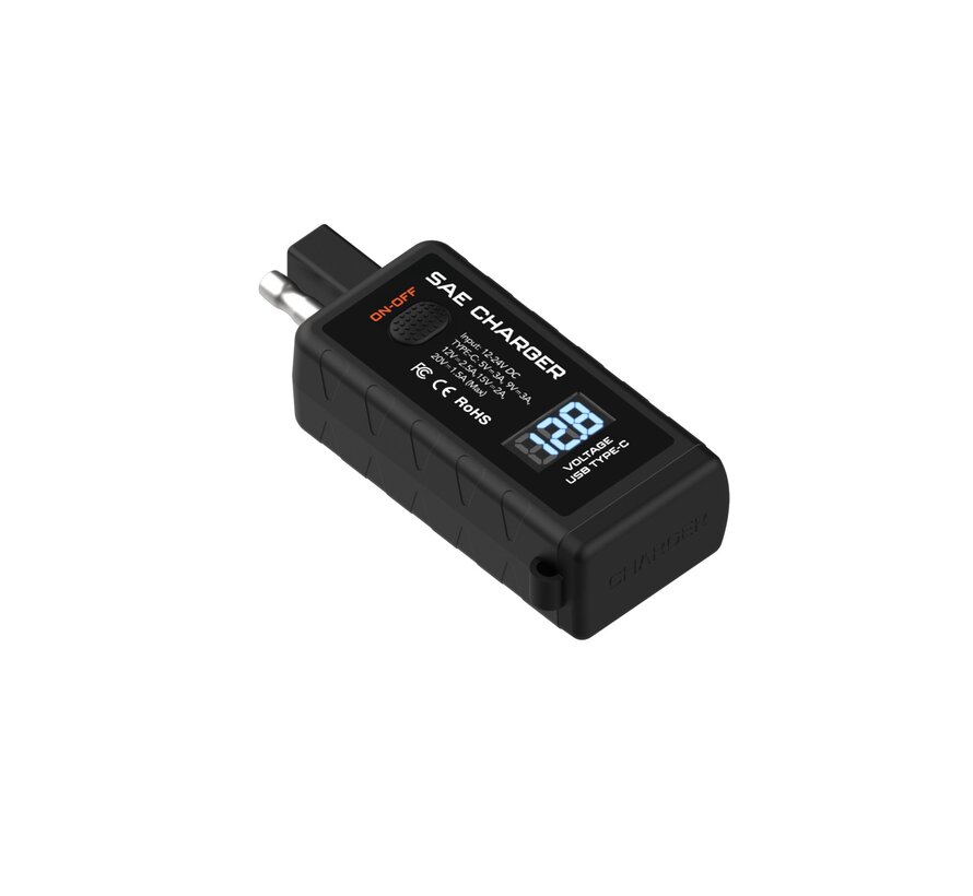 Motorcycle 12V to USB-C Adapter