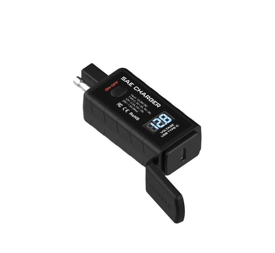Motorcycle 12V to USB-C Adapter