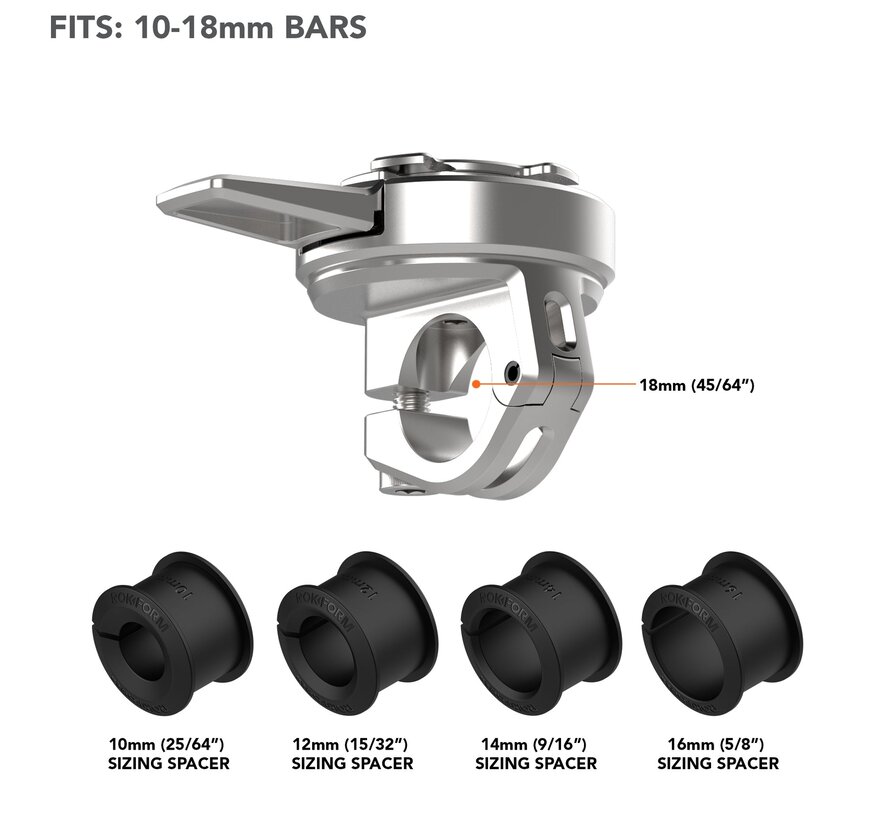 dunne stangbevestiging, scooter spiegelstang mount - Polished