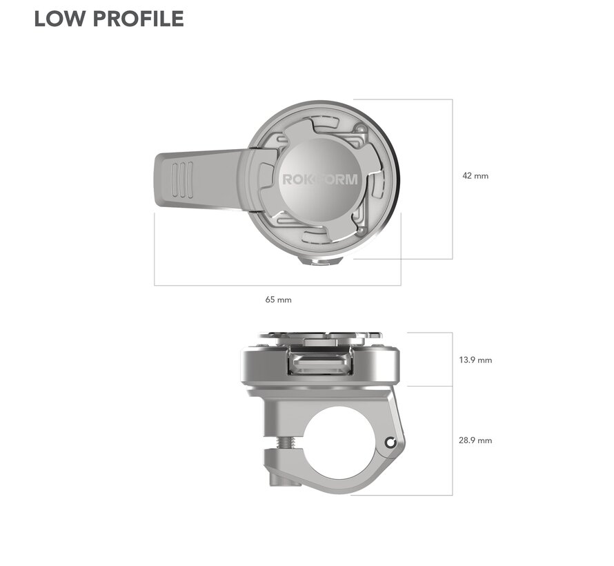 dunne stangbevestiging, scooter spiegelstang mount - Polished