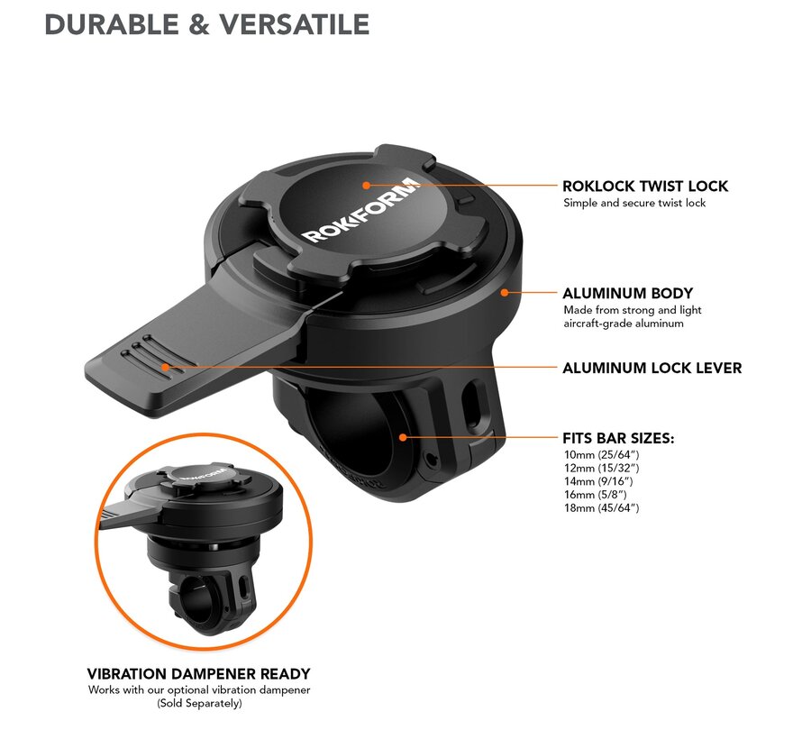 Dunne stangbevestiging, spiegelstang mount