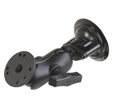 RAM Mount Twist-Lock™ Zuigcupbevestiging met ronde plaatadapter korte arm -C-Maat