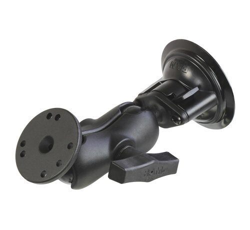 RAM Mount Twist-Lock™ Zuigcupbevestiging met ronde plaatadapter korte arm -C-Maat