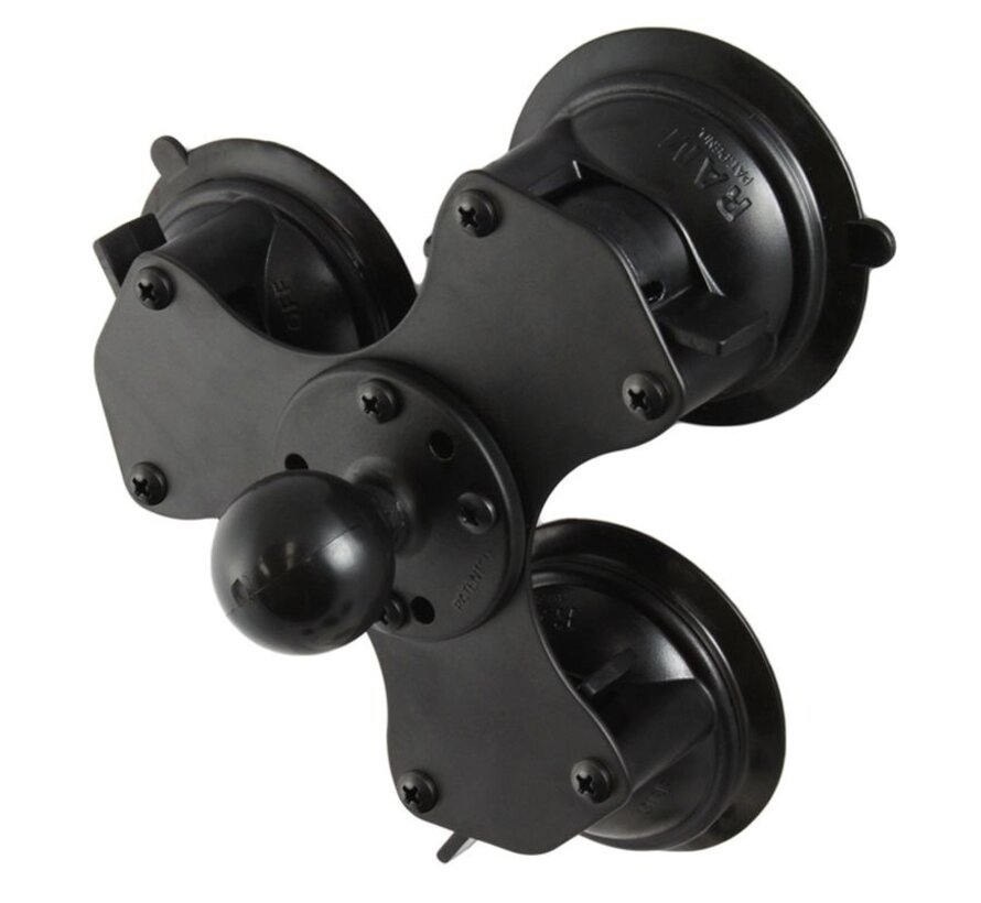 Twist-Lock™ Triple zuignap basis met C-kogel