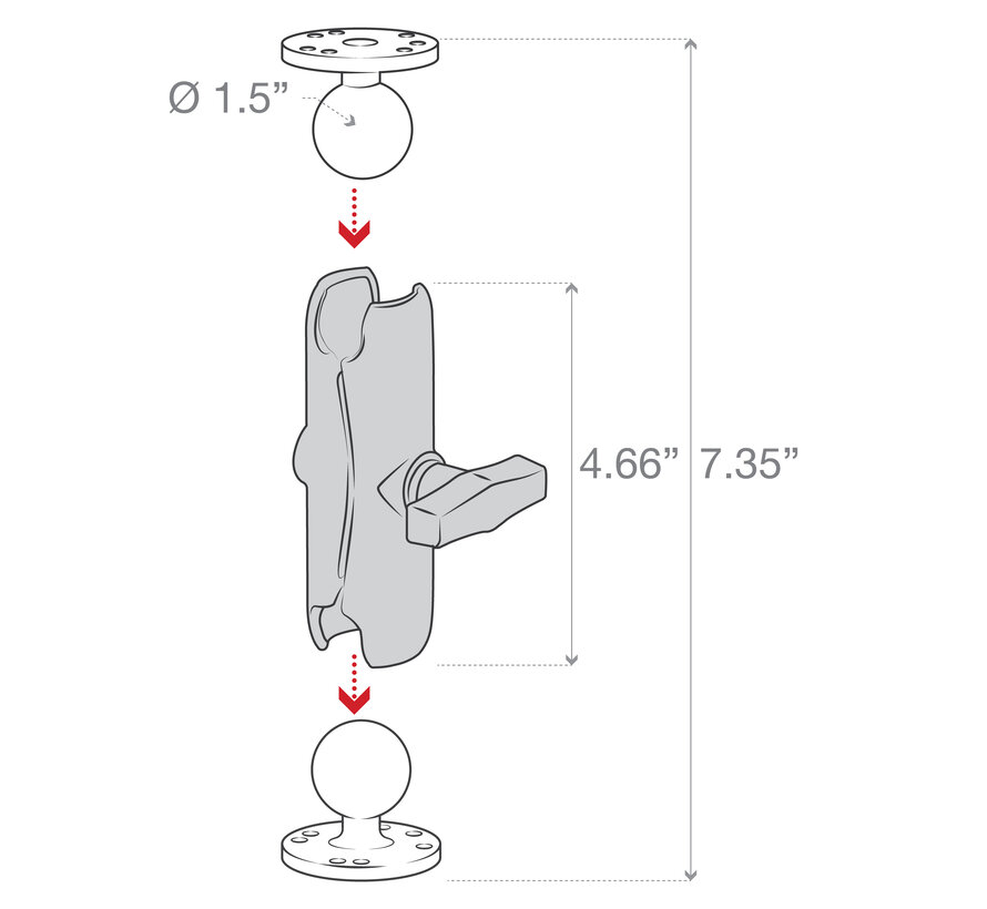 Tab-Tite™ Tablet Houder met RAM® Twist-Lock™ Dubbele Zuignap Basis