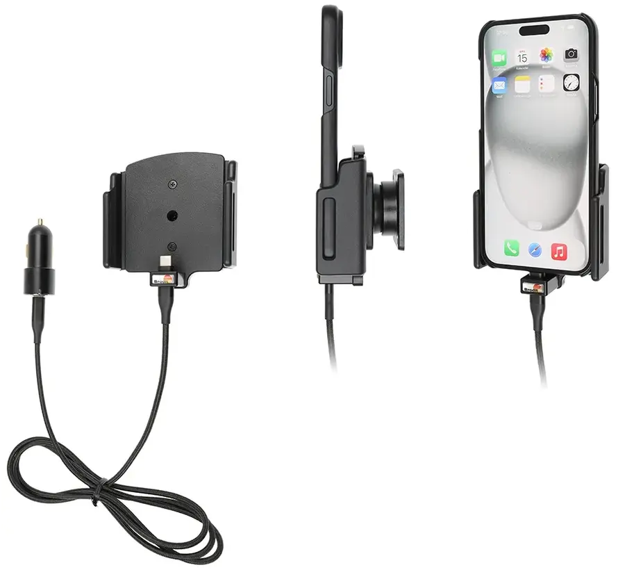 Smartphone houder Universeel  75-89mm / dik 6-10mm met USB-C