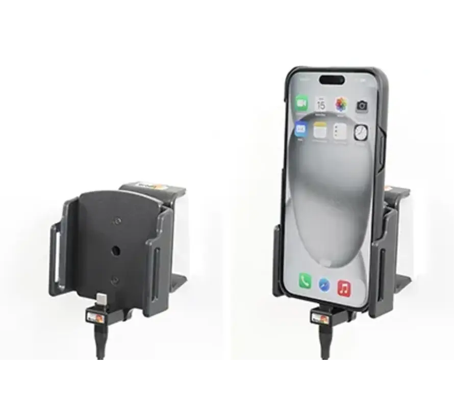 Smartphone houder Universeel  75-89mm / dik 6-10mm met USB-C