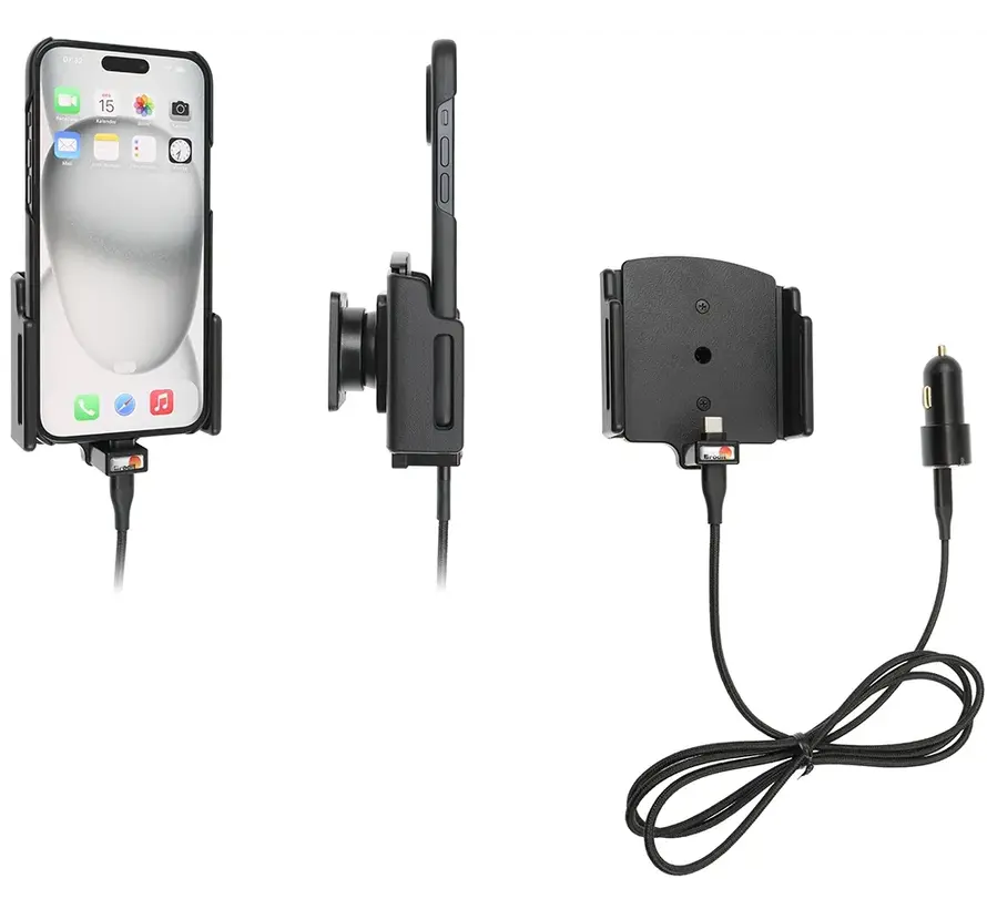 Smartphone houder Universeel  75-89mm / dik 8-12mm met USB-C