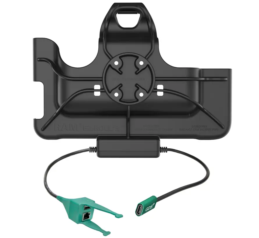 USB-C Gevoede Dock + USB-A & RJ45 Data voor Samsung Tab Active4/5 Pro & Tab Active Pro