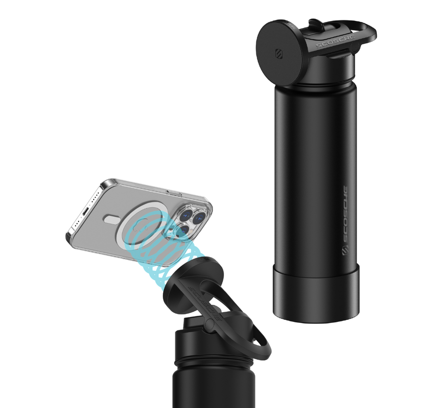 MagicMount™ geïsoleerde waterfles met ingebouwde MagSafe-compatibele telefoonhouder
