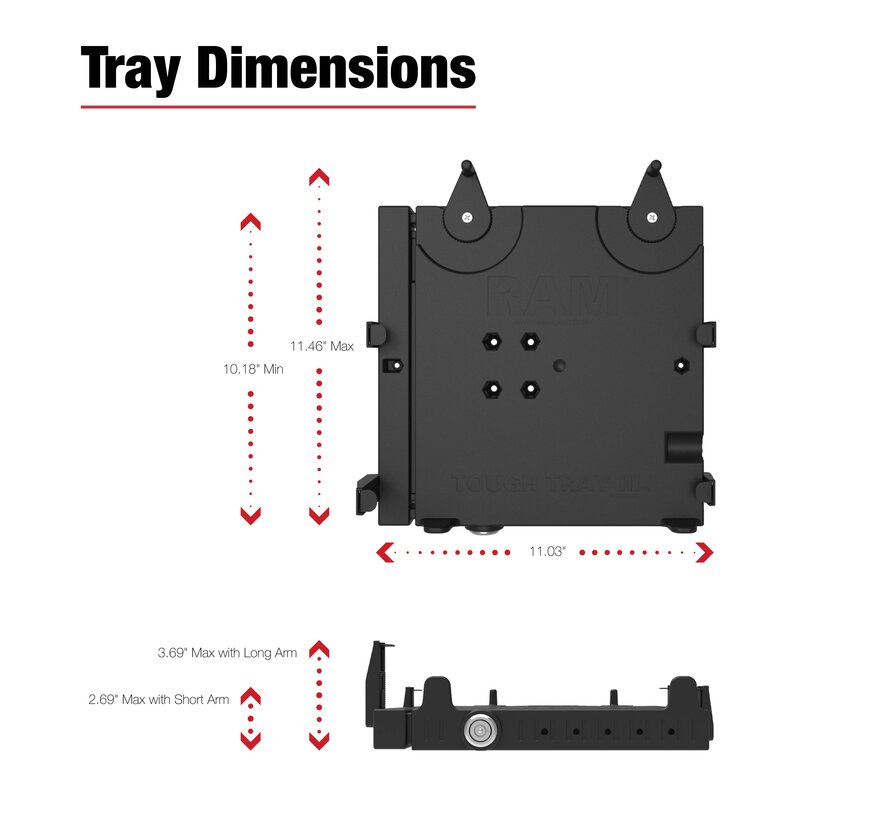 Tough-Tray™ III laptoptray met veermechanisme
