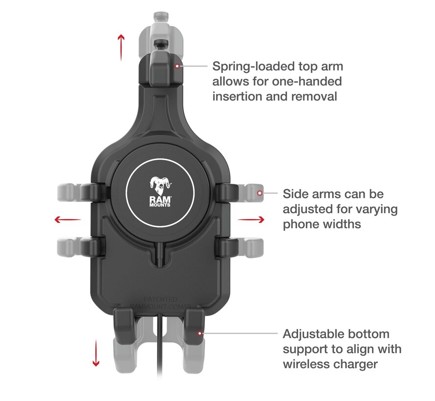 Quick-Grip™ Pro Telefoonhouder met Qi2 15W Draadloze Oplader