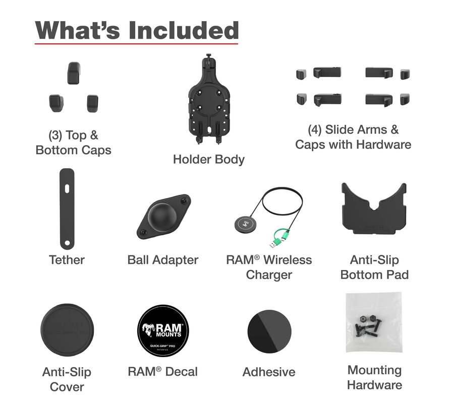 Quick-Grip™ Pro Telefoonhouder met Qi2 15W Draadloze Oplader