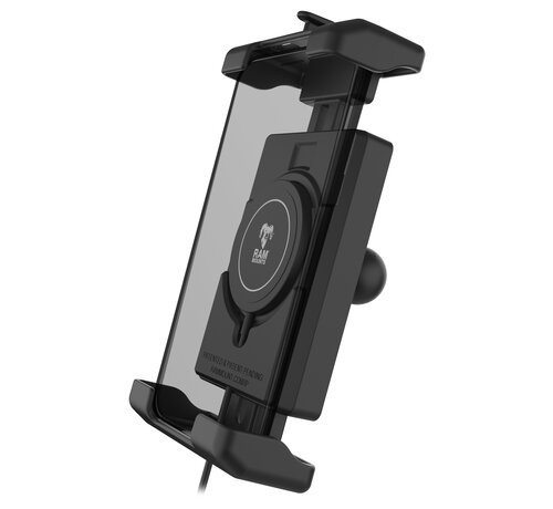 RAM Mount Quick-Grip™ Pro XL Telefoonhouder met Qi2 15W Draadloze Oplader