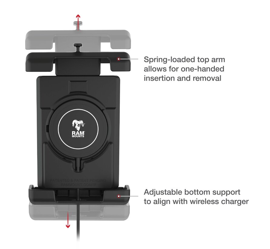 Quick-Grip™ Pro XL Telefoonhouder met Qi2 15W Draadloze Oplader