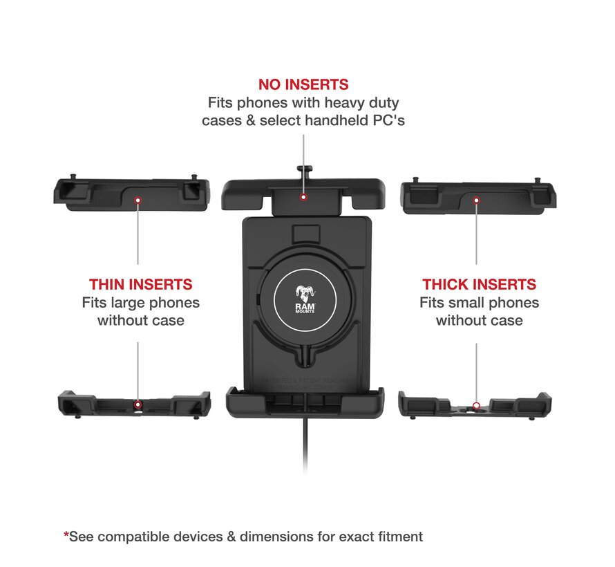 Quick-Grip™ Pro XL Telefoonhouder met Qi2 15W Draadloze Oplader